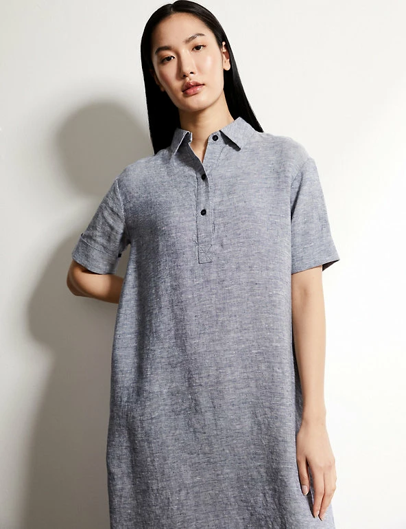 Cheapest โค๏ธ JAEGER ๐ Dresses Pure Linen Textured Maxi ๐ Shirt ๐ Dress โ 9 Cheapest โค๏ธ JAEGER ๐ Dresses Pure Linen Textured Maxi ๐ Shirt ๐ Dress โ - Image 9