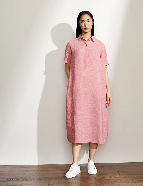 Cheapest โค๏ธ JAEGER ๐ Dresses Pure Linen Textured Maxi ๐ Shirt ๐ Dress โ 3 Cheapest โค๏ธ JAEGER ๐ Dresses Pure Linen Textured Maxi ๐ Shirt ๐ Dress โ - Image 3