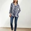 Deals ⌛ JAEGER 👕 Shirts & Blouses Pure Linen Printed Long Sleeve Blouse 👍