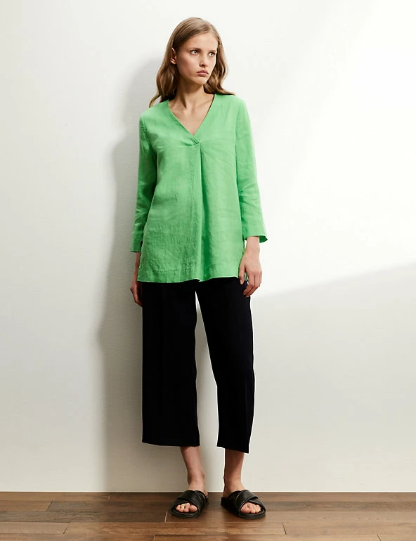 New 🎉 JAEGER Tops Pure Linen V-Neck Long Sleeve Top 👏 3 New 🎉 JAEGER Tops Pure Linen V-Neck Long Sleeve Top 👏 - Image 3