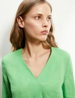 New 🎉 JAEGER Tops Pure Linen V-Neck Long Sleeve Top 👏 9 New 🎉 JAEGER Tops Pure Linen V-Neck Long Sleeve Top 👏 -Women's Holiday Shop Sales SD 10 T97 6534C J5 X EC 2