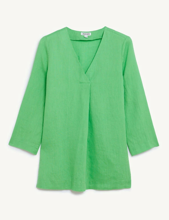 New 🎉 JAEGER Tops Pure Linen V-Neck Long Sleeve Top 👏 2 New 🎉 JAEGER Tops Pure Linen V-Neck Long Sleeve Top 👏 - Image 2