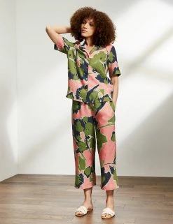 Wholesale 👍 JAEGER Pyjamas Pure Linen Leaf Print 👕 Shirt 🔥 -Women's Holiday Shop Sales SD 10 T97 6535C A4 X EC 1