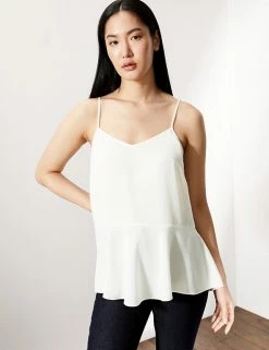 Coupon ❤️ JAEGER Tops Pure Silk V-Neck Cami Top 👍 -Women's Holiday Shop Sales SD 10 T97 6543C Z0 X EC 0
