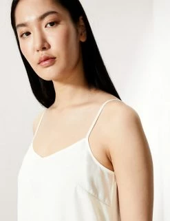 Coupon ❤️ JAEGER Tops Pure Silk V-Neck Cami Top 👍 -Women's Holiday Shop Sales SD 10 T97 6543C Z0 X EC 2