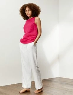 Discount 🔥 JAEGER 👕 Shirts & Blouses Pure Linen Layered Sleeveless Blouse ⭐ -Women's Holiday Shop Sales SD 10 T97 6547C IE X EC 1