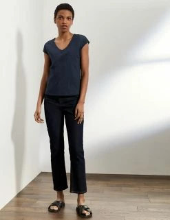 Top 10 👏 JAEGER T-shirts Pure Cotton V-Neck Short Sleeve T-Shirt ⭐ -Women's Holiday Shop Sales SD 10 T97 6823C F0 X EC 1