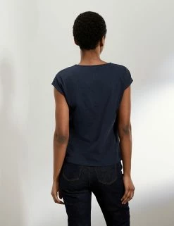 Top 10 👏 JAEGER T-shirts Pure Cotton V-Neck Short Sleeve T-Shirt ⭐ -Women's Holiday Shop Sales SD 10 T97 6823C F0 X EC 3