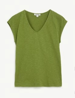 Top 10 👏 JAEGER T-shirts Pure Cotton V-Neck Short Sleeve T-Shirt ⭐ -Women's Holiday Shop Sales SD 10 T97 6823C J0 X EC 90