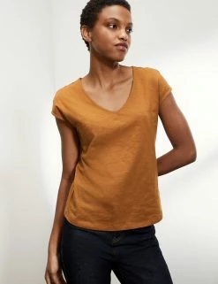 Top 10 👏 JAEGER T-shirts Pure Cotton V-Neck Short Sleeve T-Shirt ⭐ -Women's Holiday Shop Sales SD 10 T97 6823C MH X EC 0