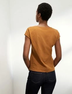 Top 10 👏 JAEGER T-shirts Pure Cotton V-Neck Short Sleeve T-Shirt ⭐ -Women's Holiday Shop Sales SD 10 T97 6823C MH X EC 3