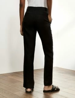 Hot Sale 🛒 JAEGER Pure Linen Straight Leg Trousers ✔️ -Women's Holiday Shop Sales SD 10 T97 7315A Y0 X EC 3