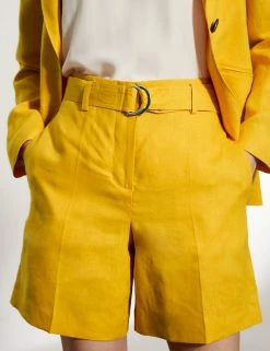 Flash Sale 🛒 JAEGER Pure Linen Shorts 🔥 -Women's Holiday Shop Sales SD 10 T97 7331C BR X EC 1