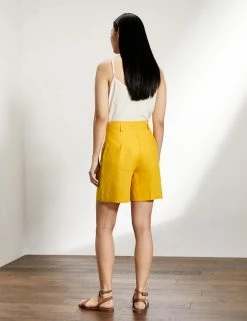 Flash Sale 🛒 JAEGER Pure Linen Shorts 🔥 -Women's Holiday Shop Sales SD 10 T97 7331C BR X EC 3