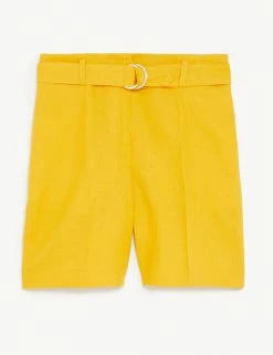 Flash Sale 🛒 JAEGER Pure Linen Shorts 🔥 -Women's Holiday Shop Sales SD 10 T97 7331C BR X EC 90