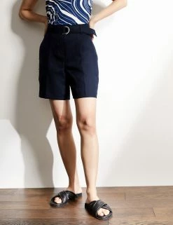 Flash Sale 🛒 JAEGER Pure Linen Shorts 🔥 -Women's Holiday Shop Sales SD 10 T97 7331C F0 X EC 1