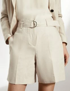 Flash Sale 🛒 JAEGER Pure Linen Shorts 🔥 -Women's Holiday Shop Sales SD 10 T97 7331C V0 X EC 2